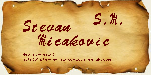 Stevan Micaković vizit kartica